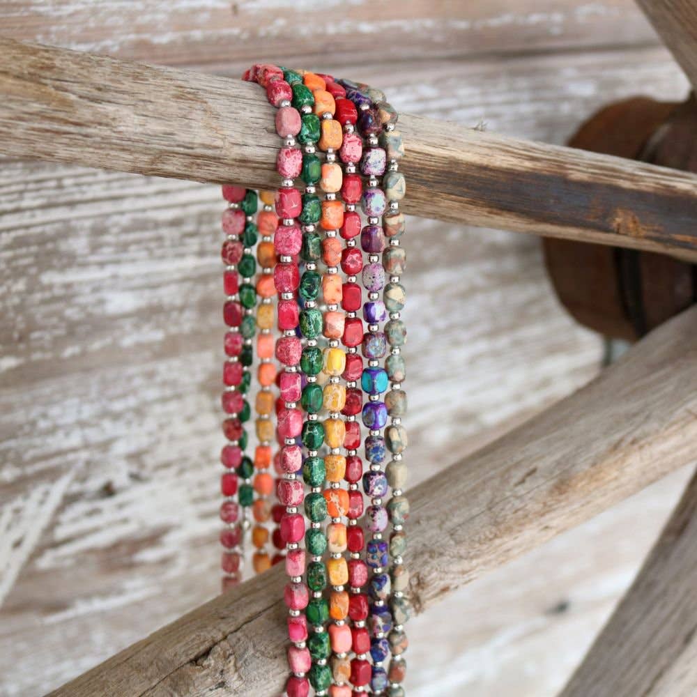 Chunky Natural Stone Hat Band - Flint