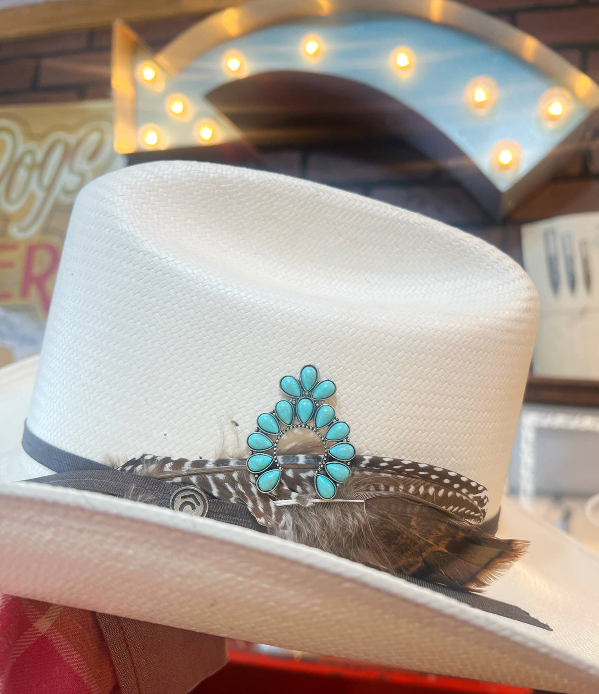 Western Turquoise Squash Blossom Hat Pin Hat Bar