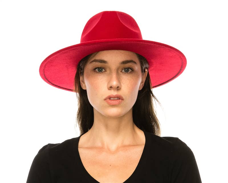 Vegan Felt Flat Brim Rancher Hat