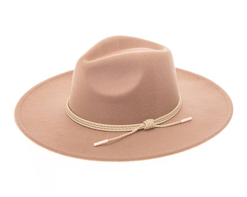 Vegan Felt Flat Brim Rancher Hat