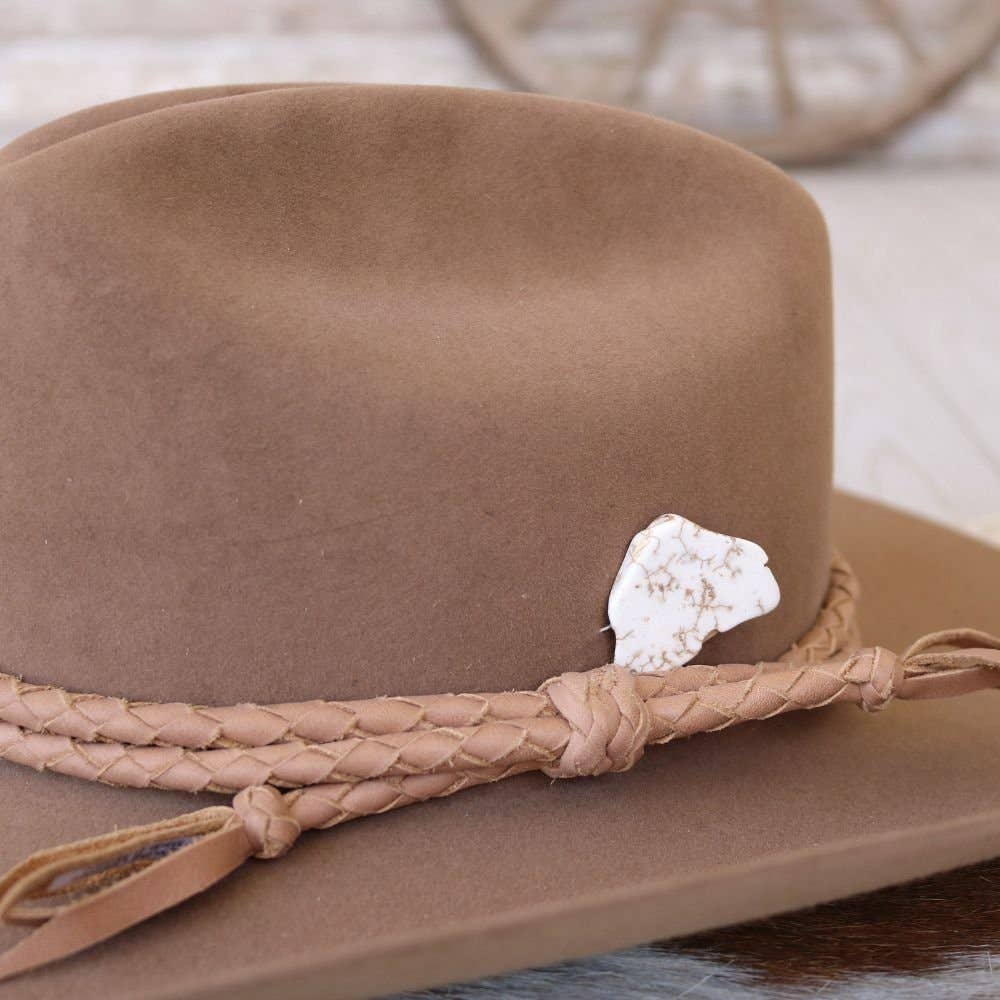 White Stone Hat Stick Pin