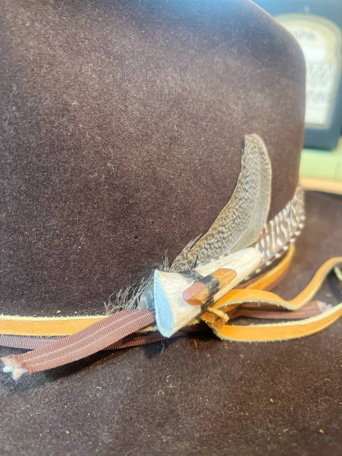 Wild Elk Antler Crystal Soldered Hat Pin Hat Bar Western