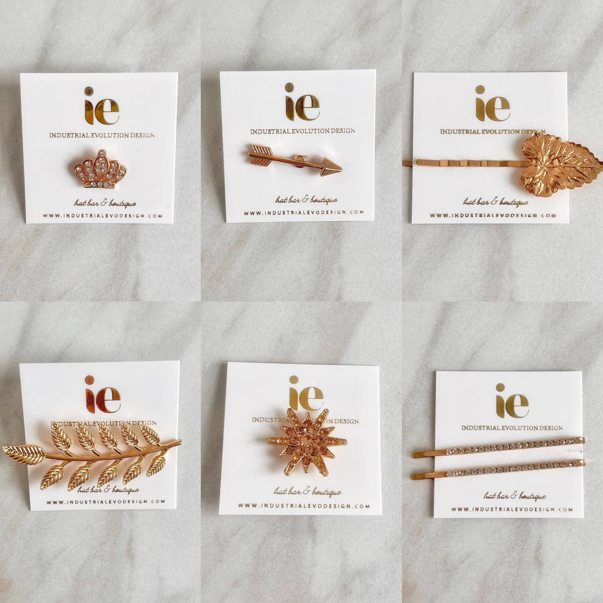 Assorted 10 Pack - Hat Bar Bobby Pins + Brooches