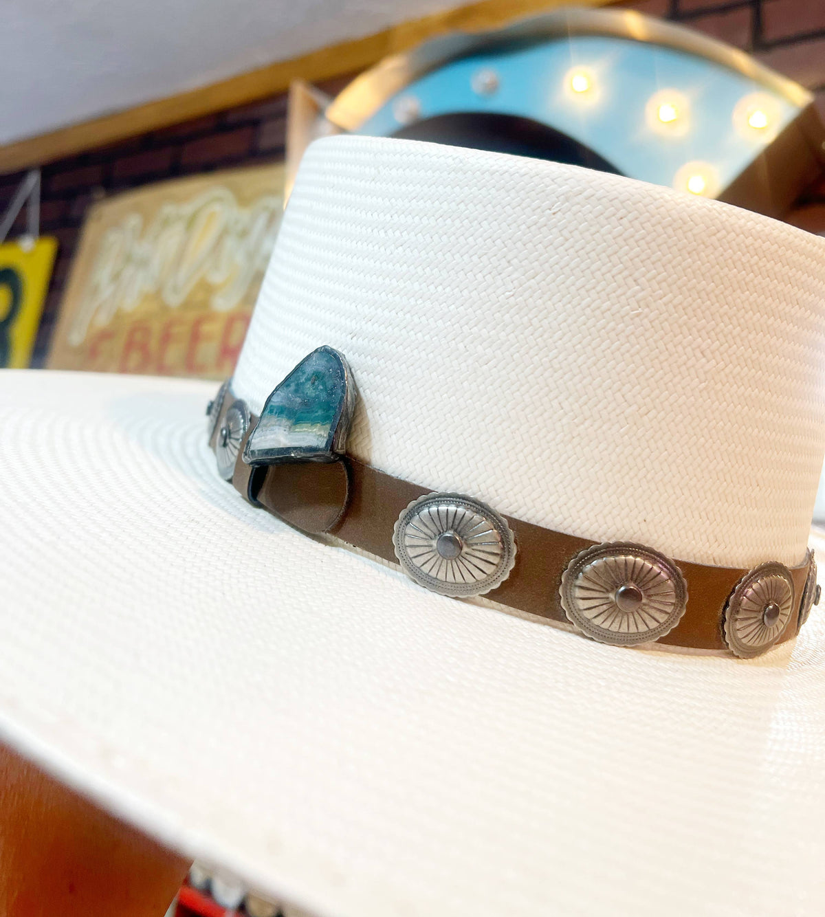 Bedazzle Agate Stone Hat Pin Hat Bar Western