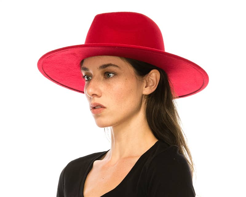 Vegan Felt Flat Brim Rancher Hat