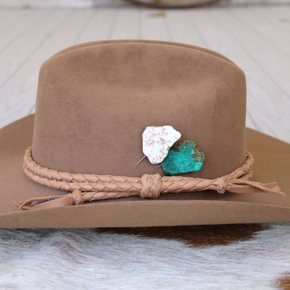 White Stone Hat Stick Pin