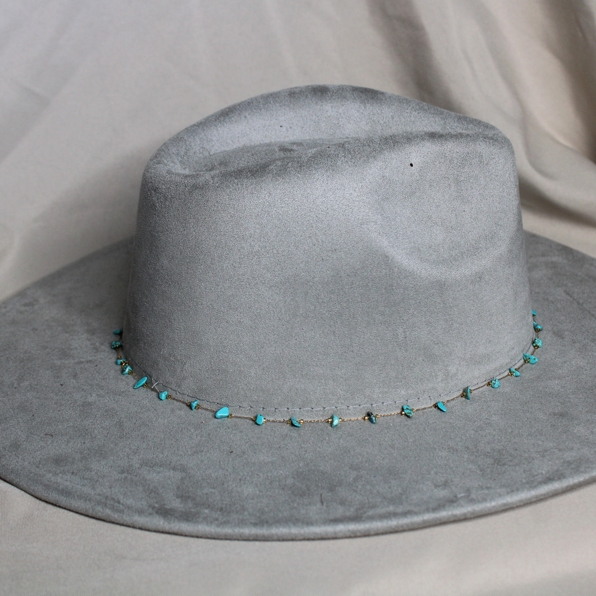Turquoise Fedora and Cowboy Hat Chain
