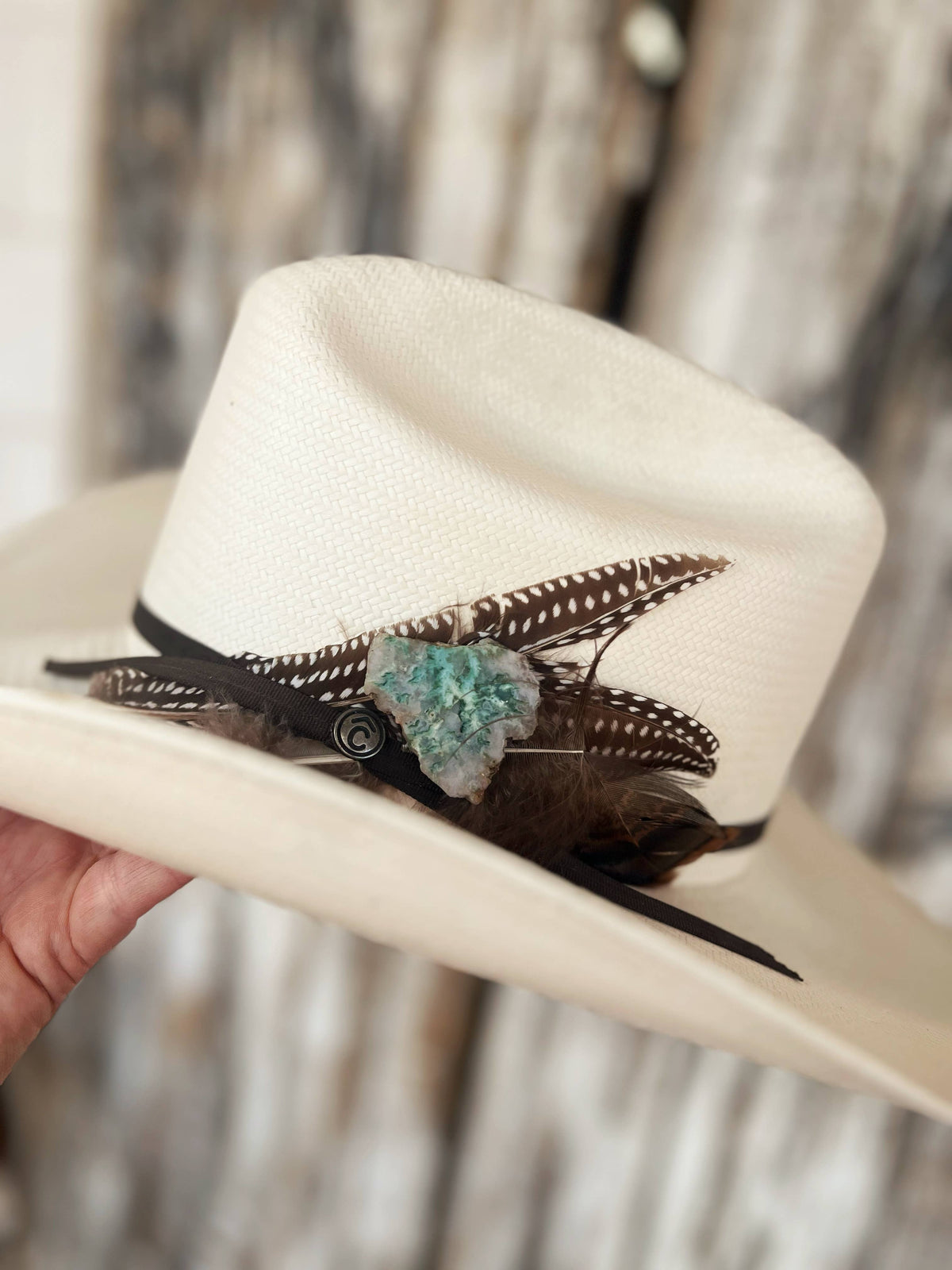 Bedazzle Agate Stone Hat Pin Hat Bar Western