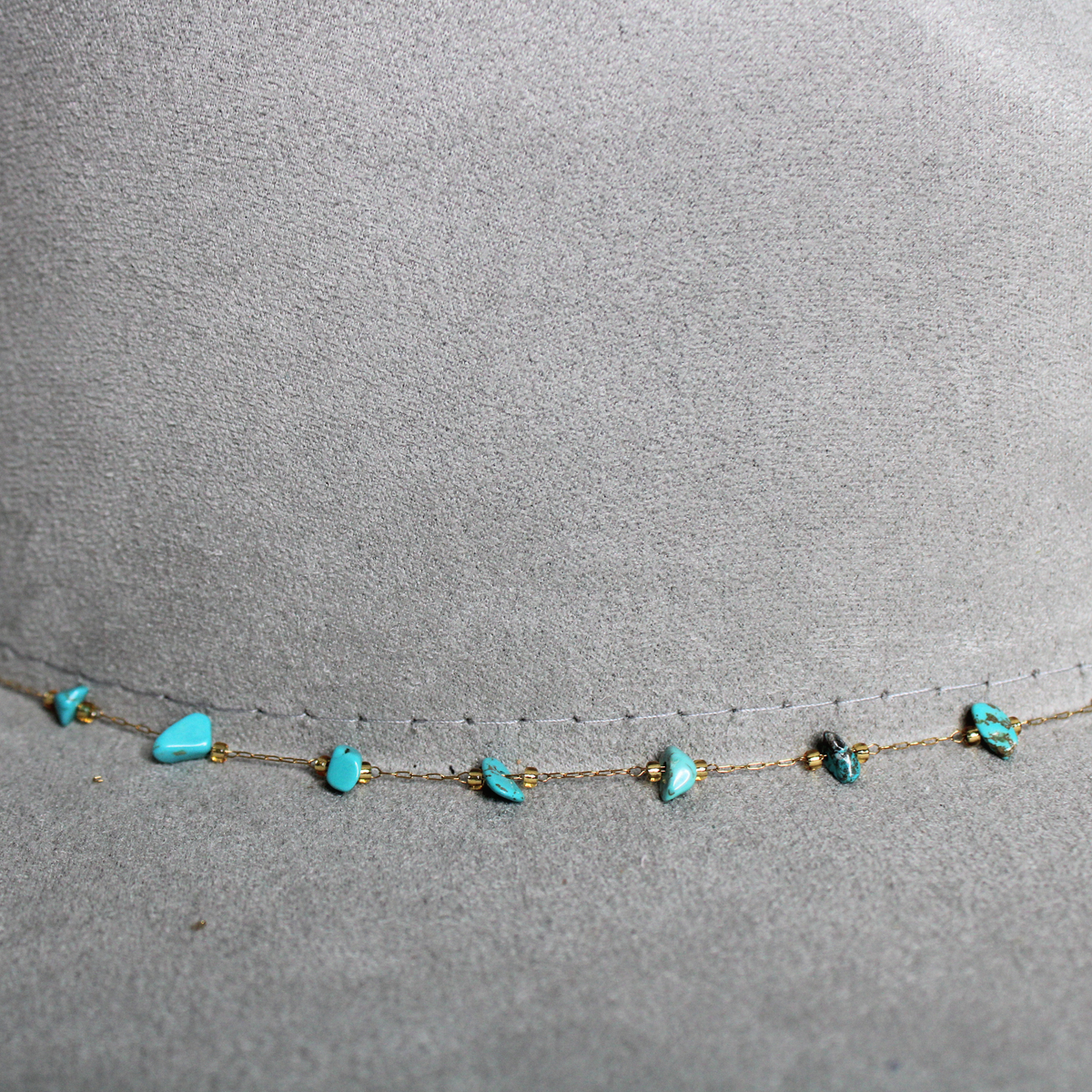 Turquoise Fedora and Cowboy Hat Chain