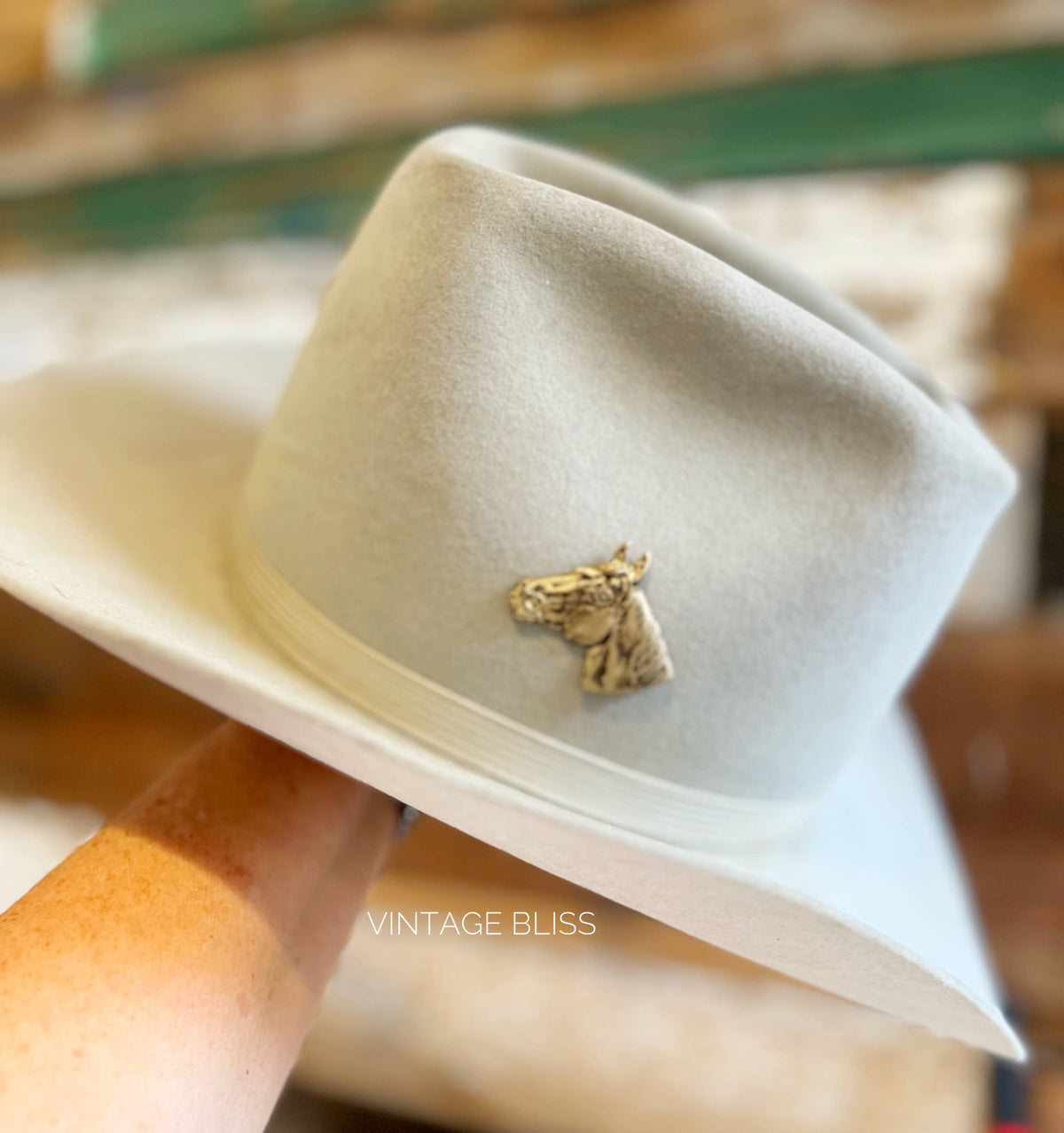 Brass Patina Western Horse Head Hat Pin Hat Bar