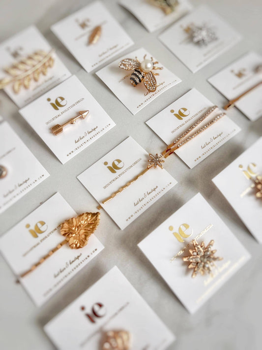 Assorted 10 Pack - Hat Bar Bobby Pins + Brooches